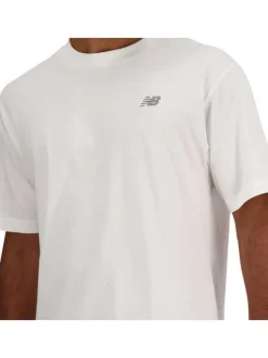 T-shirt en coton blanc uni avec une coupe droite et un col rond
