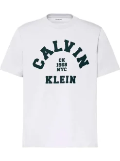 T-shirt en coton blanc uni avec une coupe droite et un col rond