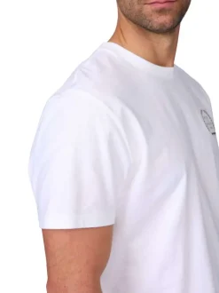 T-shirt en coton blanc uni avec une coupe droite et un col rond