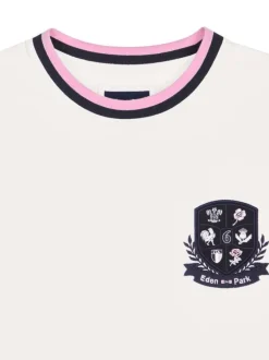 T-shirt en coton blanc uni avec une coupe droite et un col rond