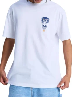 T-shirt en coton blanc uni avec une coupe droite et un col rond