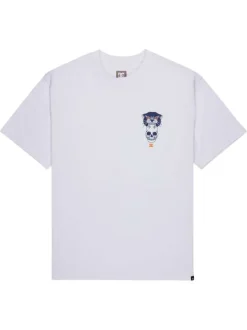 T-shirt en coton blanc uni avec une coupe droite et un col rond