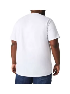 T-shirt en coton blanc uni avec une coupe droite et un col rond