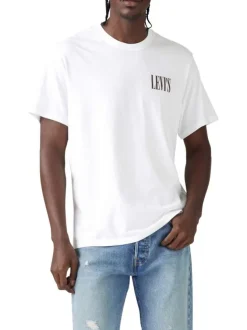 T-shirt en coton blanc uni avec une coupe droite et un col rond