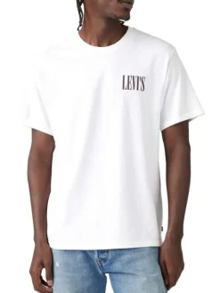 T-shirt en coton blanc uni avec une coupe droite et un col rond