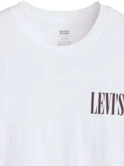 T-shirt en coton blanc uni avec une coupe droite et un col rond