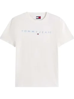 T-shirt en coton blanc uni avec une coupe droite et un col rond