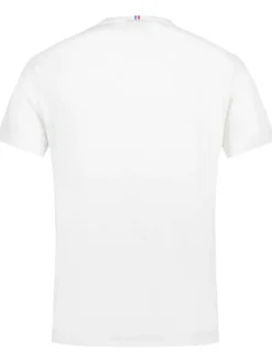 T-shirt en coton blanc uni avec une coupe droite et un col rond