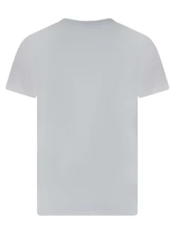 T-shirt en coton blanc uni avec une coupe droite et un col v