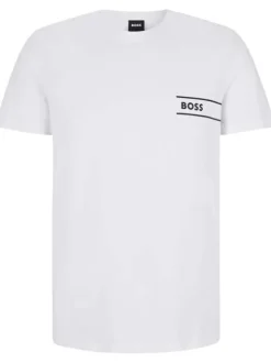 T-shirt en coton blanc uni avec une coupe regular fit un col rond
