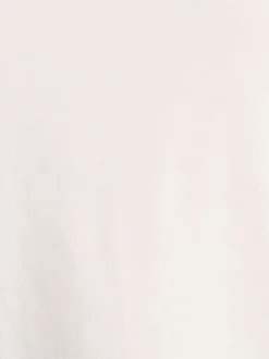 T-shirt en coton blanc uni en dentelle avec une coupe droite et col rond