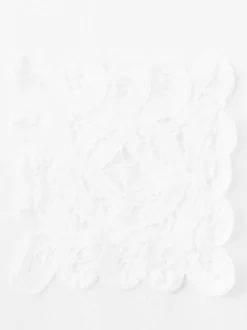 T-shirt en coton blanc uni pourvu d'un col rond et d'une coupe droite