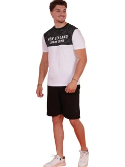T-shirt en coton blanc uni pourvu d'un col rond et d'une coupe droite