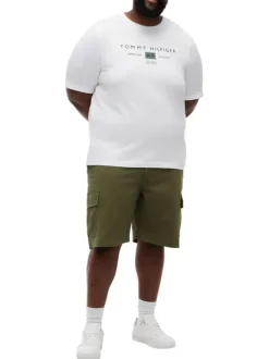T-shirt en coton blanc uni pourvu d'un col rond et d'une coupe droite