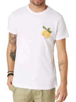 T-shirt en coton blanc uni pourvu d'une coupe droite et de manches courtes