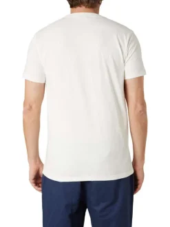 T-shirt en coton blanc uni pourvu d'une coupe droite et d'un col rond