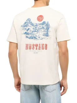 T-shirt en coton blanc uni pourvu d'une coupe droite et d'un col rond
