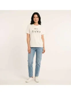 T-shirt en coton blanc uni pourvu d'un imprimé avec des chiens