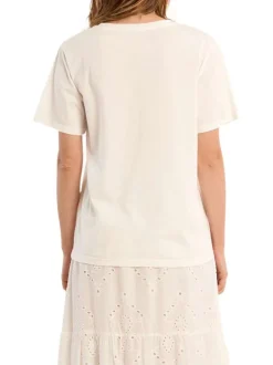 T-shirt en coton blanc uni pourvu d'un imprimé avec des chiens