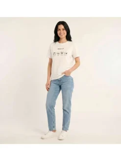 T-shirt en coton blanc uni pourvu d'un imprimé avec des chiens