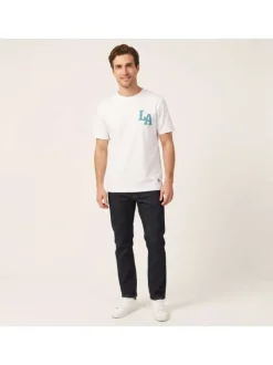 T-shirt en coton blanc uni pourvu d'un imprimé ourson et d'un col rond