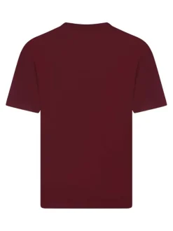T-shirt en coton bordeaux à coupe droite avec un logo imprimé et un col rond