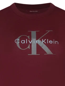 T-shirt en coton bordeaux à coupe droite avec un logo imprimé et un col rond