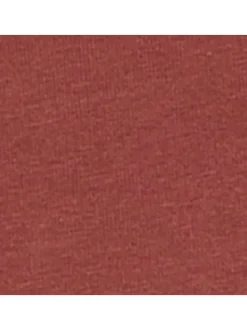 T-shirt en coton brique à imprimé poitrine et coupe droite avec col rond