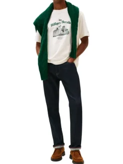 T-shirt en coton écru col rond orné d'un imprimé fantaisie