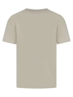 T-shirt en coton écru à coupe droite pourvu de manches courtes