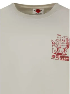 T-shirt en coton écru à coupe droite pourvu de manches courtes