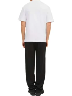 T-shirt en coton en transition blanc uni coupe droite col rond