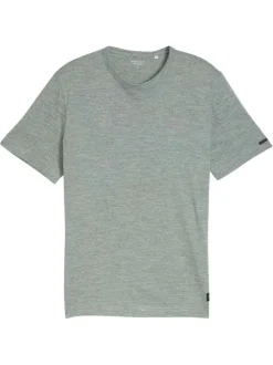 T-shirt en coton gris uni avec une coupe droite et un col rond
