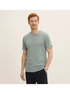 T-shirt en coton gris uni avec une coupe droite et un col rond