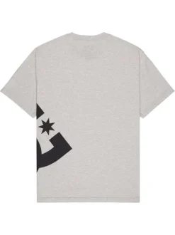 T-shirt en coton gris uni avec une coupe droite et un col rond