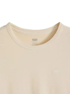 T-shirt en coton kaki avec un col rond et le logo brodé en petit
