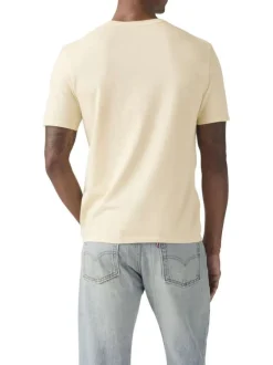 T-shirt en coton kaki avec un col rond et le logo brodé en petit