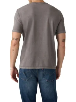 T-shirt en coton kaki avec un col rond et le logo brodé en petit
