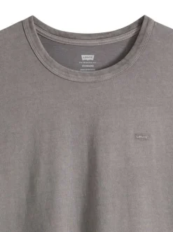 T-shirt en coton kaki avec un col rond et le logo brodé en petit