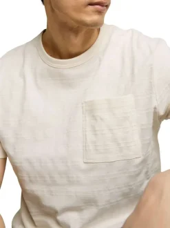 T-shirt en coton kaki avec un col rond et le logo brodé en petit