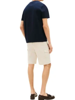 T-shirt en coton marine avec un col rond et des manches courtes