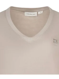 T-shirt en coton mauve uni avec une coupe droite et logo iconique