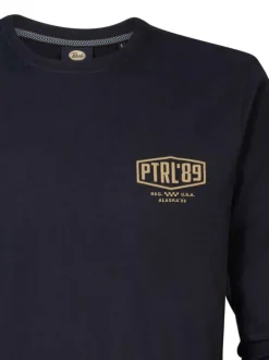 T-shirt en coton noir avec logo imprimé, coupe droite et col rond
