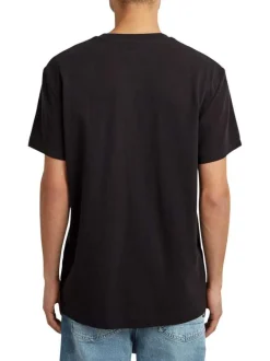T-shirt en coton noir imprimé avec logo iconique et une coupe droite