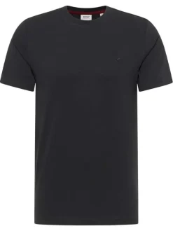 T-shirt en coton noir uni avec un col rond et des manches courtes