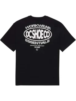 T-shirt en coton noir uni avec un col rond et une coupe droite