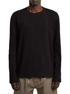 T-shirt en coton noir uni avec un col rond et une coupe droite