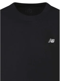 T-shirt en coton noir uni avec une coupe droite et un col rond