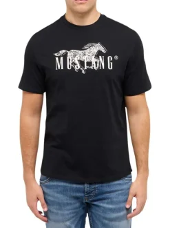 T-shirt en coton noir uni à manches courtes pourvu d'un col rond