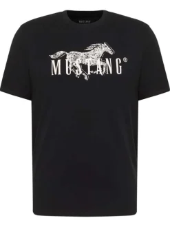 T-shirt en coton noir uni à manches courtes pourvu d'un col rond